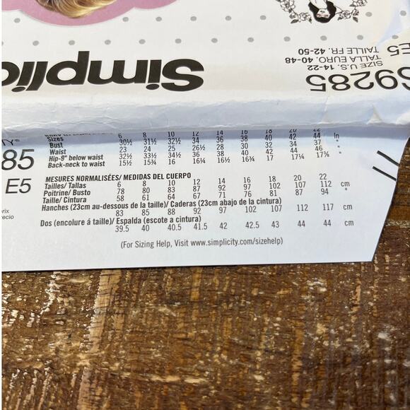 Simplicity Sewing Pattern S9285 Retro Camisole Slip Panties Lingerie 14-22 UNCUT - Picture 3 of 3